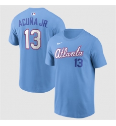 Men's Atlanta Braves #13 Ronald Acuna Jr. Powder Blue 2026 City Connect T-Shirt