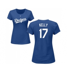 Baseball Women's Los Angeles Dodgers #17 Joe Kelly Royal Blue Name & Number T-Shirt