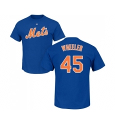 MLB Nike New York Mets #45 Zack Wheeler Royal Blue Name & Number T-Shirt