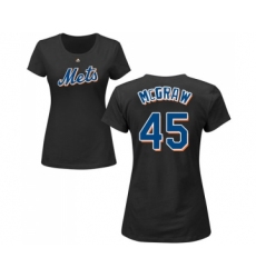 MLB Women's Nike New York Mets #45 Tug McGraw Black Name & Number T-Shirt