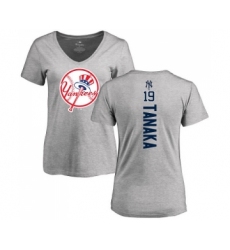 MLB Women's Nike New York Yankees #19 Masahiro Tanaka Ash Backer T-Shirt