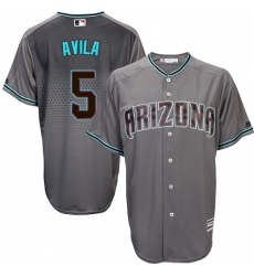 Men's Majestic Arizona Diamondbacks #5 Alex Avila Authentic Gray/Turquoise Cool Base MLB Jersey