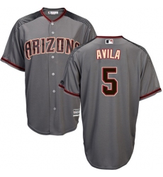Men's Majestic Arizona Diamondbacks #5 Alex Avila Authentic Grey Road Cool Base MLB Jersey