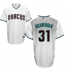 Men's Majestic Arizona Diamondbacks #31 Brad Boxberger Authentic White/Capri Cool Base MLB Jersey