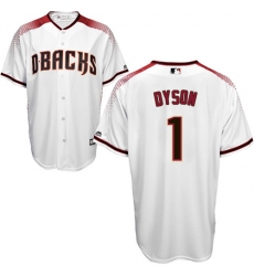Men's Majestic Arizona Diamondbacks #1 Jarrod Dyson Replica White Home Cool Base MLB Jersey