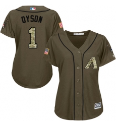 Women's Majestic Arizona Diamondbacks #1 Jarrod Dyson Authentic Green Salute to Service MLB Jersey