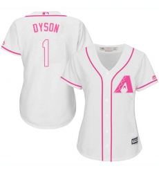 Women's Majestic Arizona Diamondbacks #1 Jarrod Dyson Replica White Fashion MLB Jersey