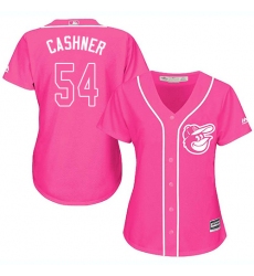 Women's Majestic Baltimore Orioles #54 Andrew Cashner Replica Pink Fashion Cool Base MLB Jersey