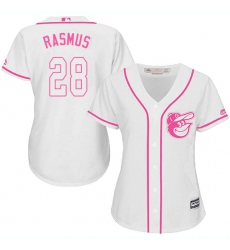 Women's Majestic Baltimore Orioles #28 Colby Rasmus Authentic White Fashion Cool Base MLB Jersey