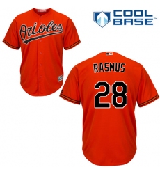 Youth Majestic Baltimore Orioles #28 Colby Rasmus Replica Orange Alternate Cool Base MLB Jersey