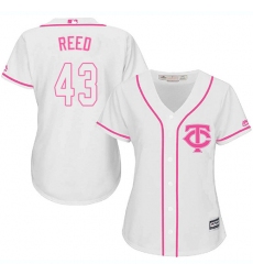 Women's Majestic Minnesota Twins #43 Addison Reed Replica White Fashion Cool Base MLB Jersey