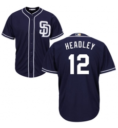 Men's Majestic San Diego Padres #12 Chase Headley Replica Navy Blue Alternate 1 Cool Base MLB Jersey