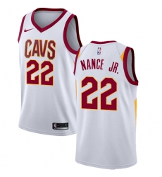 Men's Nike Cleveland Cavaliers #22 Larry Nance Jr. Swingman White NBA Jersey - Association Edition