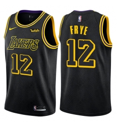 Women's Nike Los Angeles Lakers #12 Channing Frye Swingman Black NBA Jersey - City Edition