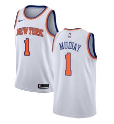 Women's Nike New York Knicks #1 Emmanuel Mudiay Swingman White NBA Jersey - Association Edition