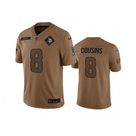 Men's Nike Minnesota Vikings #8 Kirk Cousins 2023 Brown Salute To Service Limited Football Stitched Jersey Men's Nike Minnesota Vikings #8 Kirk Cousins 2023 Brown Salute To Service Limited Football Stitched Jersey