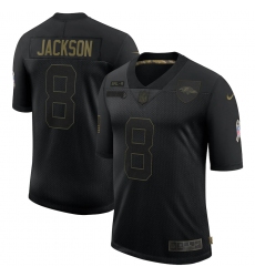 Men's Baltimore Ravens #8 Lamar Jackson Black Nike 2020 Salute To Service Limited Jersey Men's Baltimore Ravens #8 Lamar Jackson Black Nike 2020 Salute To Service Limited Jersey
