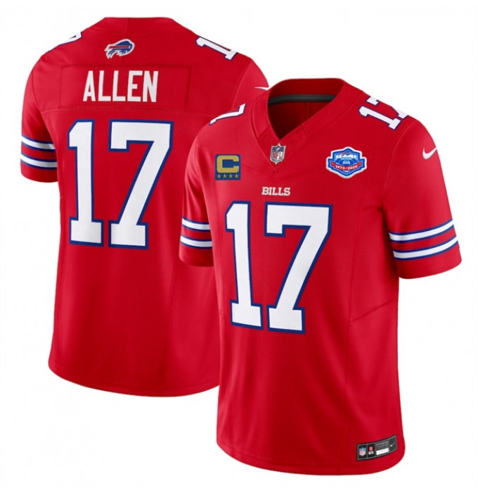 Men's Buffalo Bills #17 Josh Allen Red 2025 F.U.S.E. With Farewell And 4-Star C Vapor Untouchable Limited Football Stitched Jersey