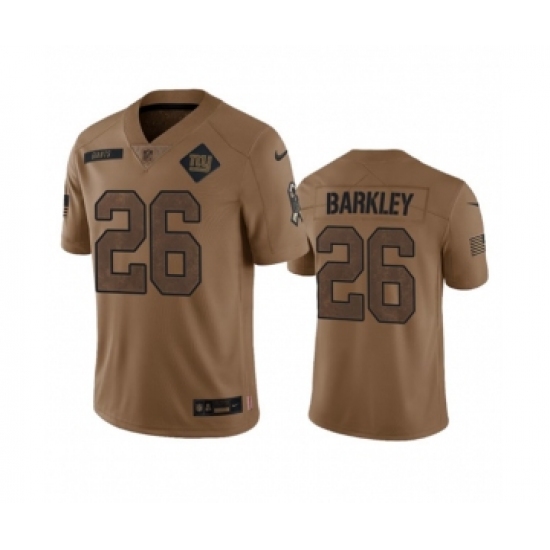 Men's Nike New York Giants #26 Saquon Barkley 2023 Brown Salute To Service Limited Football Stitched Jersey Men's Nike New York Giants #26 Saquon Barkley 2023 Brown Salute To Service Limited Football Stitched Jersey