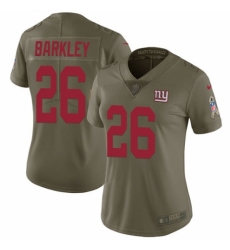 Women's Nike New York Giants #26 Saquon Barkley Limited Olive 2017 Salute to Service NFL Jersey Women's Nike New York Giants #26 Saquon Barkley Limited Olive 2017 Salute to Service NFL Jersey