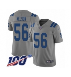 Youth Indianapolis Colts #56 Quenton Nelson Limited Gray Inverted Legend 100th Season Football Jersey