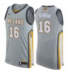 Men's Nike Cleveland Cavaliers #16 Cedi Osman Authentic Gray 2018 NBA Finals Bound NBA Jersey - City Edition