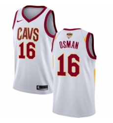 Women's Nike Cleveland Cavaliers #16 Cedi Osman Swingman White 2018 NBA Finals Bound NBA Jersey - Association Edition