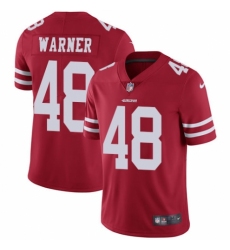Youth Nike San Francisco 49ers #48 Fred Warner Red Team Color Vapor Untouchable Elite Player NFL Jersey