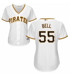 Women's Majestic Pittsburgh Pirates #55 Josh Bell Replica White Home Cool Base MLB Jersey