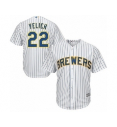Youth Milwaukee Brewers #22 Christian Yelich Authentic White Alternate Cool Base Baseball Player Jersey
