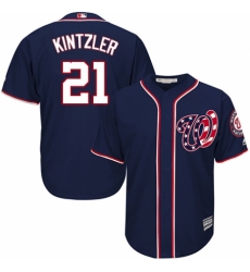 Youth Majestic Washington Nationals #21 Brandon Kintzler Replica Navy Blue Alternate 2 Cool Base MLB Jersey