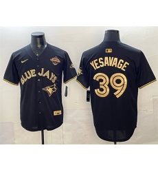 Men's Toronto Blue Jays #39 Trey Yesavage Black Gold 2025 American League Champions Limited Stitched Baseball Jersey