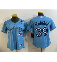 Women's Toronto Blue Jays #39 Trey Yesavage Blue 2025 World Series Cool Base Stitched Baseball Jersey(Run Small)