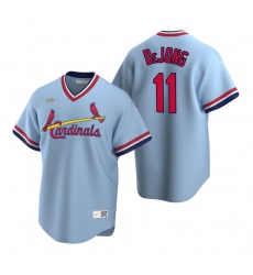 Men's Nike St. Louis Cardinals #11 Paul DeJong Light Blue Cooperstown Collection Road Stitched Baseball Jersey