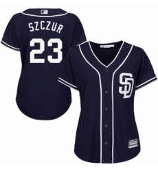Women's Majestic San Diego Padres #23 Matt Szczur Replica Navy Blue Alternate 1 Cool Base MLB Jersey