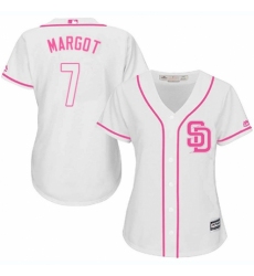 Women's Majestic San Diego Padres #7 Manuel Margot Authentic White Fashion Cool Base MLB Jersey