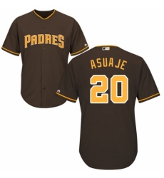 Men's Majestic San Diego Padres #20 Carlos Asuaje Replica Brown Alternate Cool Base MLB Jersey