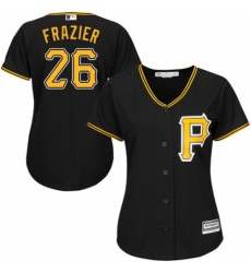 Women's Majestic Pittsburgh Pirates #26 Adam Frazier Replica Black Alternate Cool Base MLB Jersey