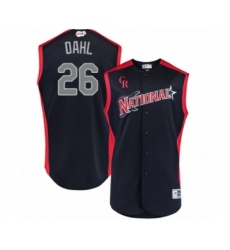 Men's Colorado Rockies #26 David Dahl Authentic Navy Blue National League 2019 Baseball All-Star Jersey