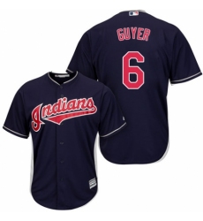 Youth Majestic Cleveland Indians #6 Brandon Guyer Replica Navy Blue Alternate 1 Cool Base MLB Jersey