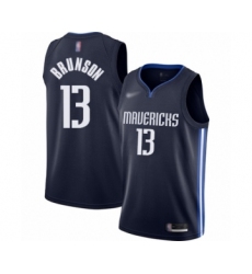 Youth Dallas Mavericks #13 Jalen Brunson Swingman Navy Finished Basketball Jersey - Statement Edition