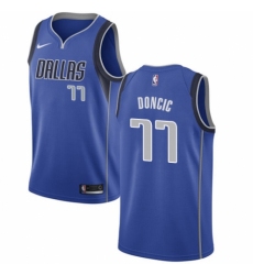 Men's Nike Dallas Mavericks #77 Luka Doncic Swingman Royal Blue Road NBA Jersey - Icon Edition