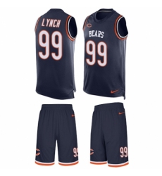 Men's Nike Chicago Bears #99 Aaron Lynch Limited Navy Blue Tank Top Suit NFL Jersey