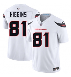 Men's Houston Texans #81 Jayden Higgins White 2025 Draft Vapor F.U.S.E. Limited Football Stitched Jersey