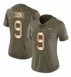Women's Nike Jacksonville Jaguars #9 Logan Cooke Limited Olive/Gold 2017 Salute to Service NFL Jersey