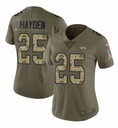 Women's Nike Jacksonville Jaguars #25 D.J. Hayden Limited Olive/Camo 2017 Salute to Service NFL Jersey