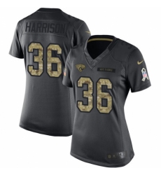 Women's Nike Jacksonville Jaguars #36 Ronnie Harrison Limited Black 2016 Salute to Service NFL Jersey