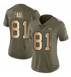 Women's Nike Jacksonville Jaguars #81 Niles Paul Limited Olive/Gold 2017 Salute to Service NFL Jersey