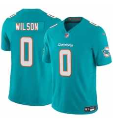 Men's Miami Dolphins #0 Zach Wilson Aqua 2025 Draft F.U.S.E. Vapor Limited Football Stitched Jersey