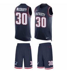 Men's Nike New England Patriots #30 Jason McCourty Limited Navy Blue Tank Top Suit NFL Jersey